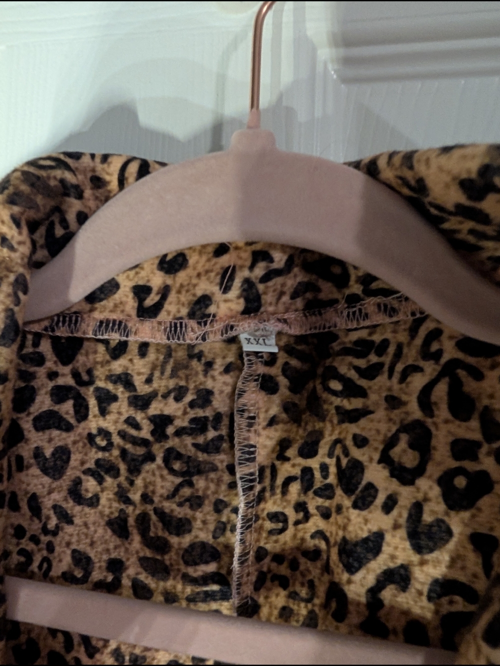 Pink Leopard-Trim Women's Blazer Jacket - Picture 2 of 5